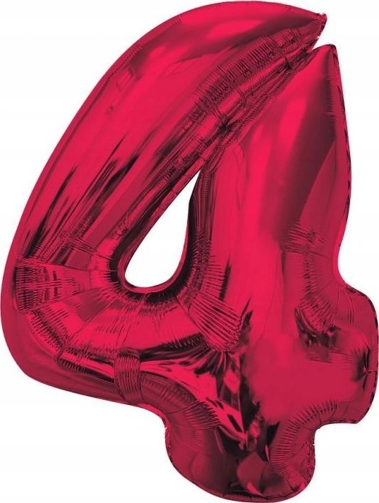 Foil balloon number 4 red Smart
