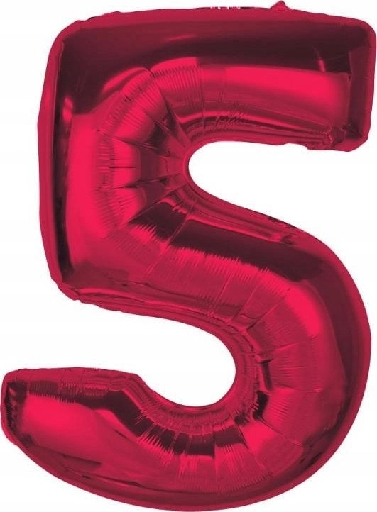 Foil balloon number 5 red Smart