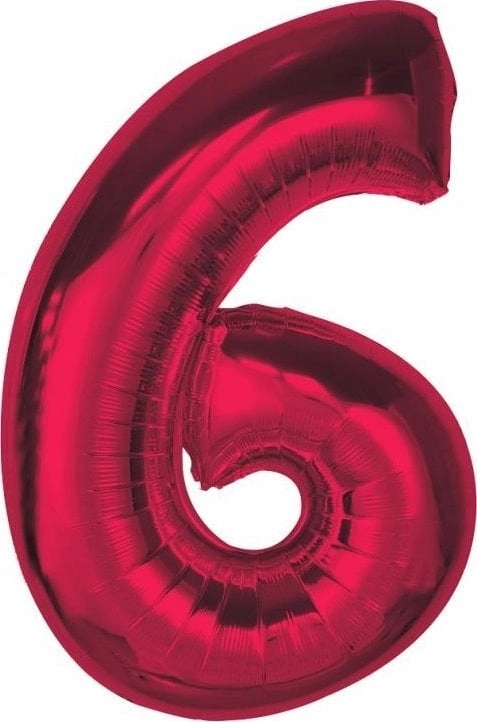Foil balloon number 6 red Smart