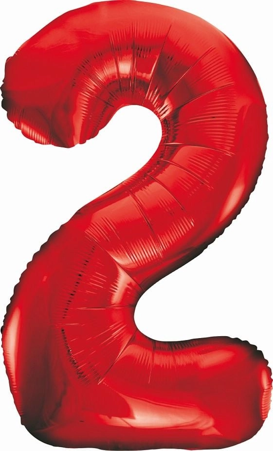 GoDan Foil balloon Number 2  red