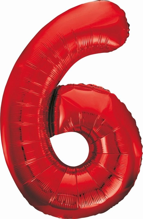Cyfra6 foil balloon 85cm red BC-HCW6