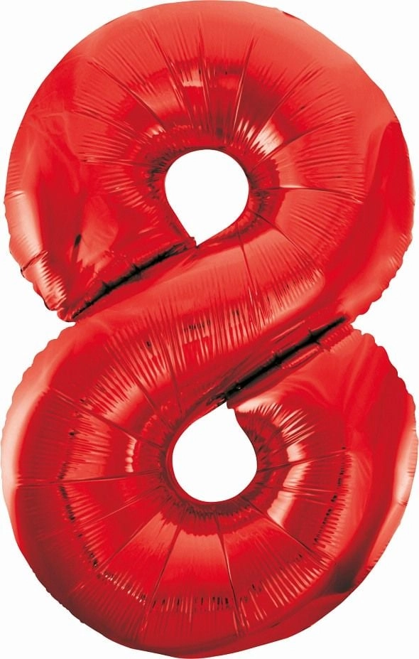 GoDan Foil balloon Number 8 red