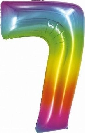 Smart Cyfra7 foil balloon rainbow 76cm