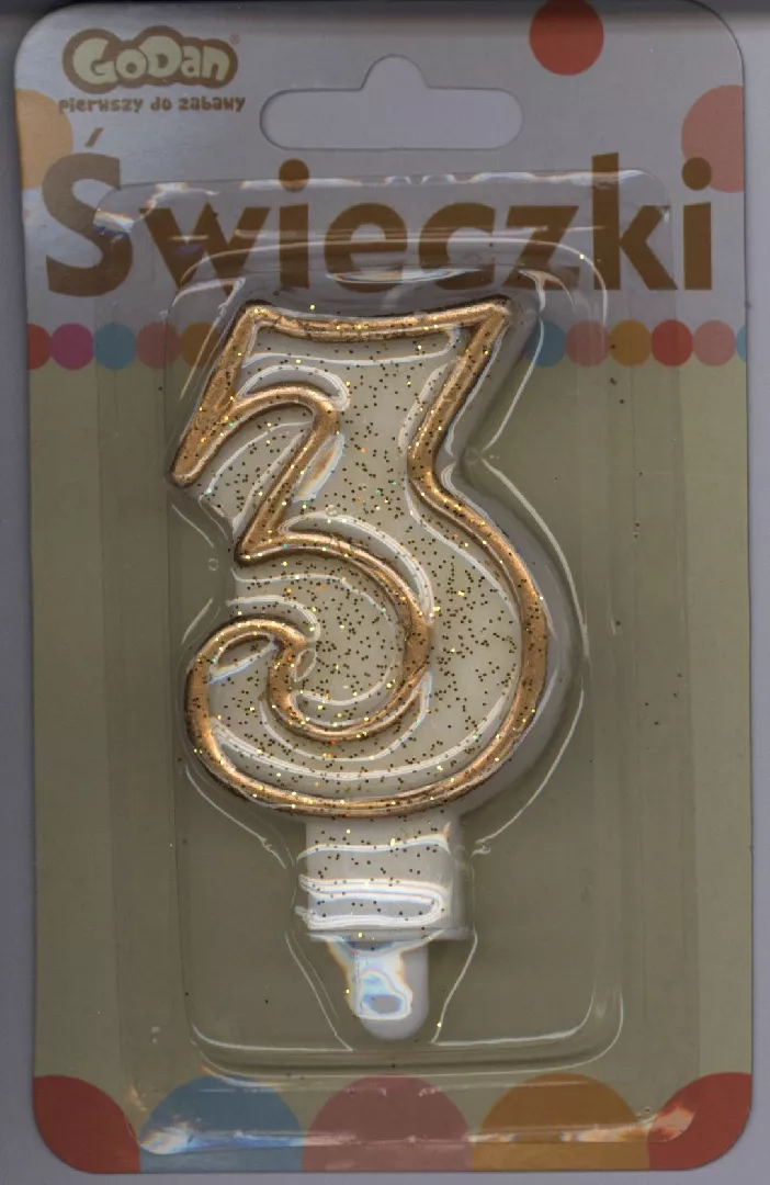 GoDan Number candle with gold rim