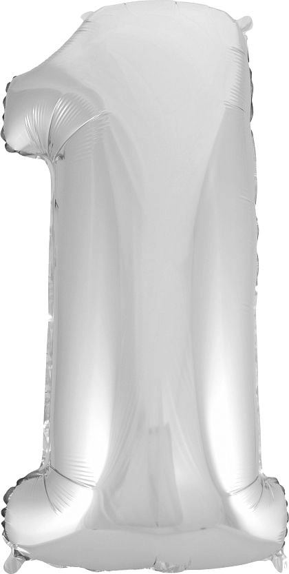 Foil balloon number "1" silver