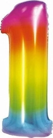 Foil balloon Smart Cyfra1 rainbow 76cm