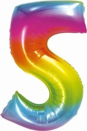 Smart Cyfra5 foil balloon rainbow 76cm