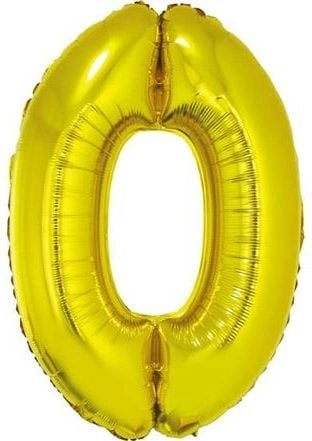 GoDan Foil balloon number `0` gold