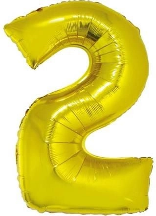 GoDan Foil balloon number `2`  gold