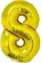 GoDan Foil balloon number `8` gold