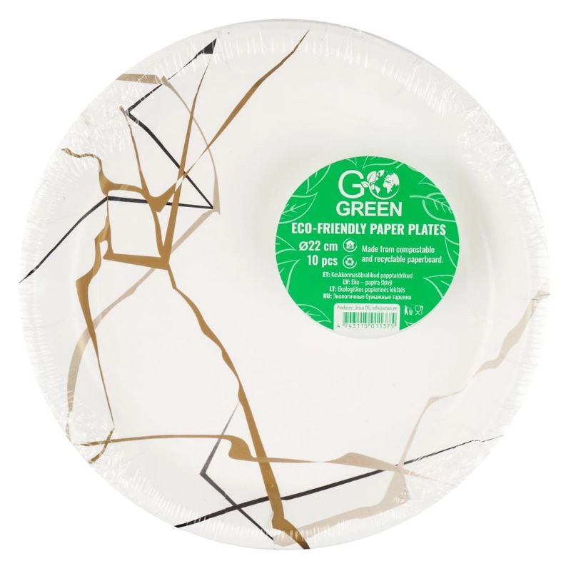Ekoloģiski papīra šķīvji Marble Go Green