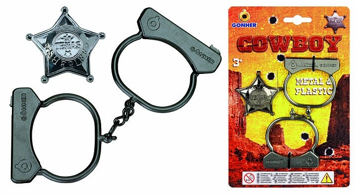 Gonher Metal Cowboy Handcuffs with Badge