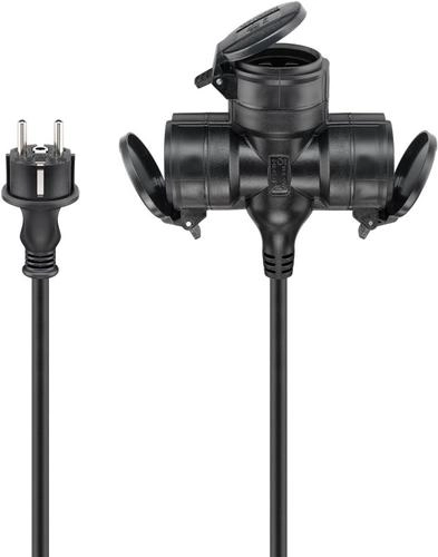 Outdoor extension cable  10 m  black