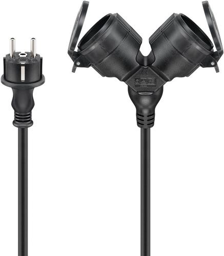 Outdoor extension cable  5 m  black