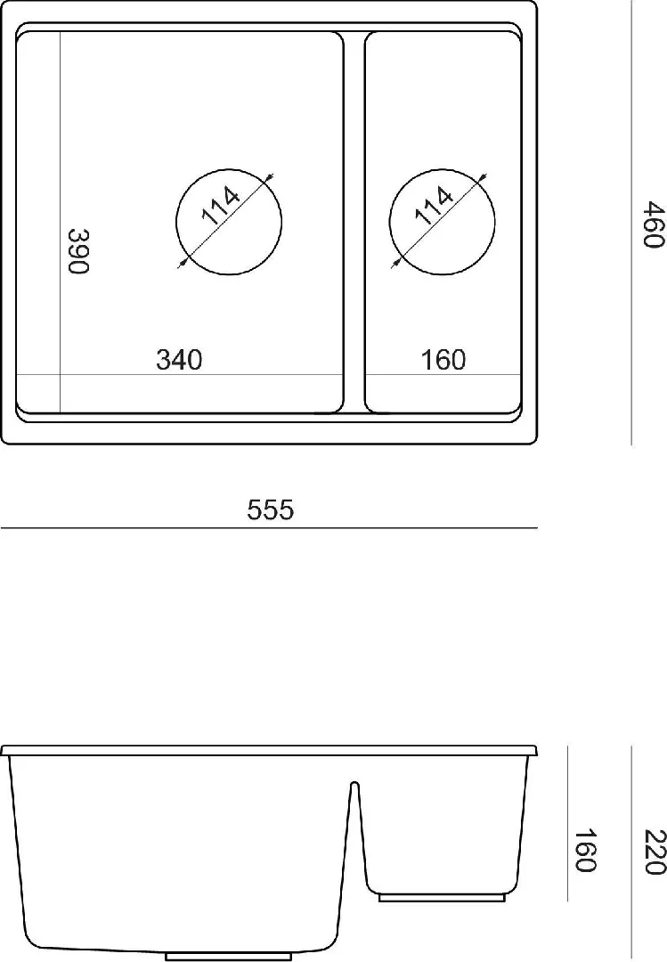 GraniteQ QUADRON sink  LOGAN 150  granite