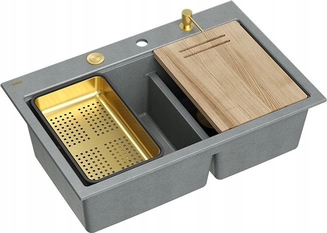 GraniteQ MARC 120 WORKSTATION sink  2-bowl