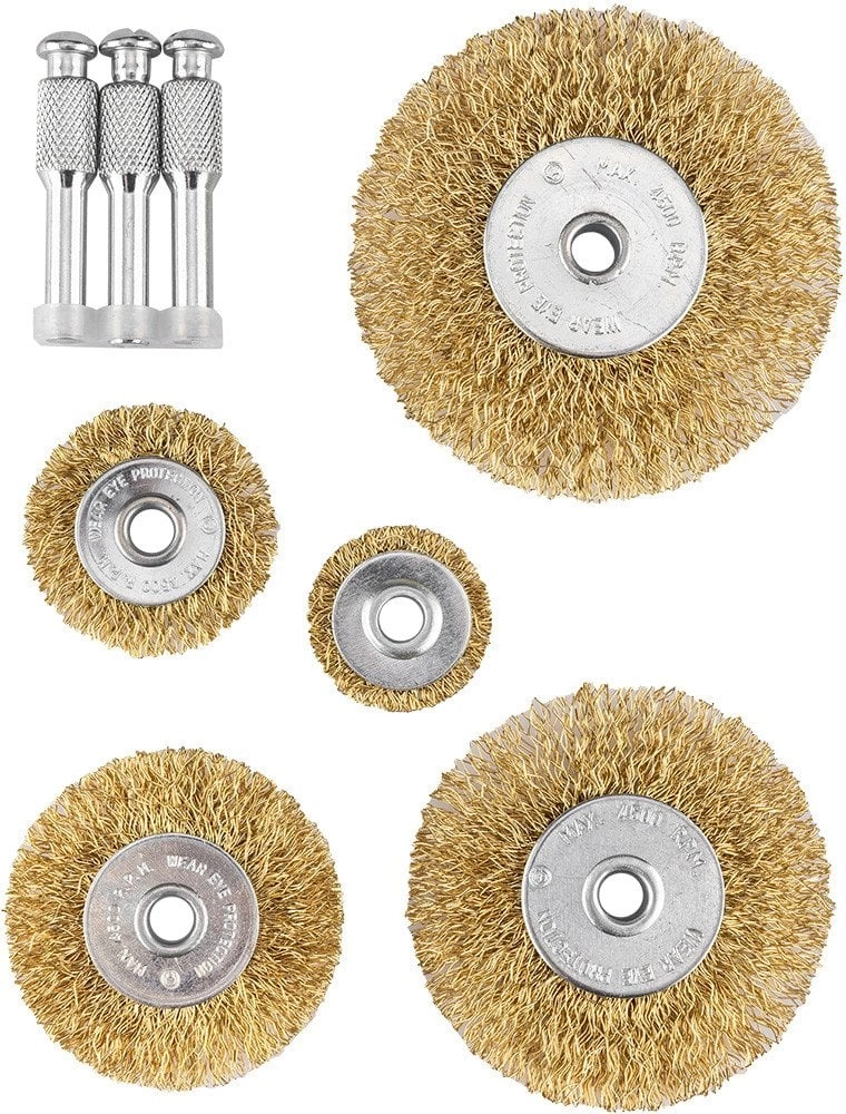 Wire disc brushes  crimped wire  brass-plated