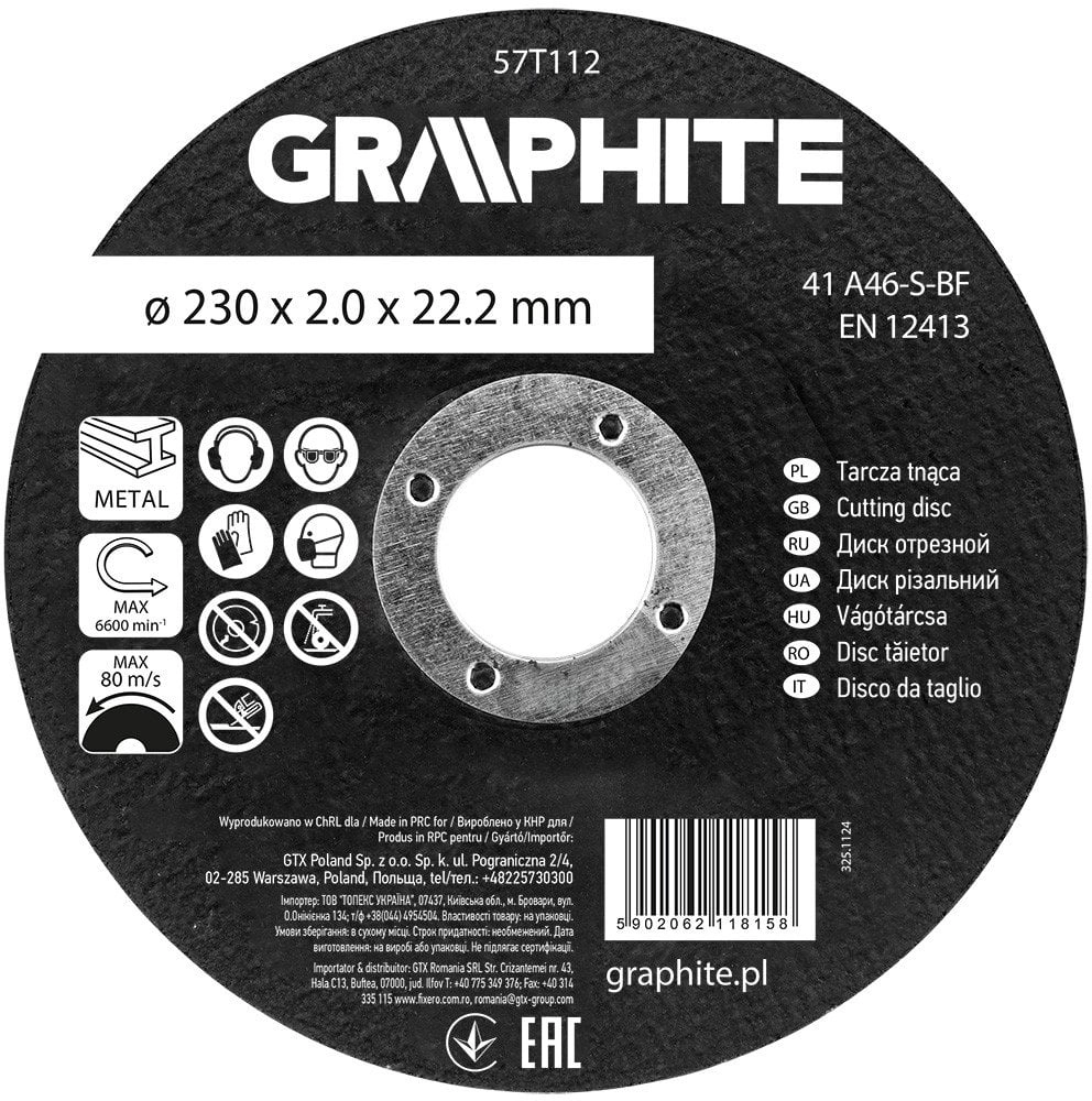 Cutting disc  corundum  for metal 230