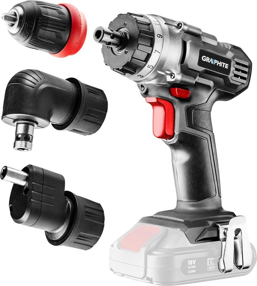 SCREWDRIVER 18V ​​BODY+ ADAPTERS GRAPHITE ENERGY+