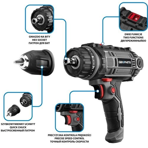 300W Corded Drill Driver 10mm Chuck