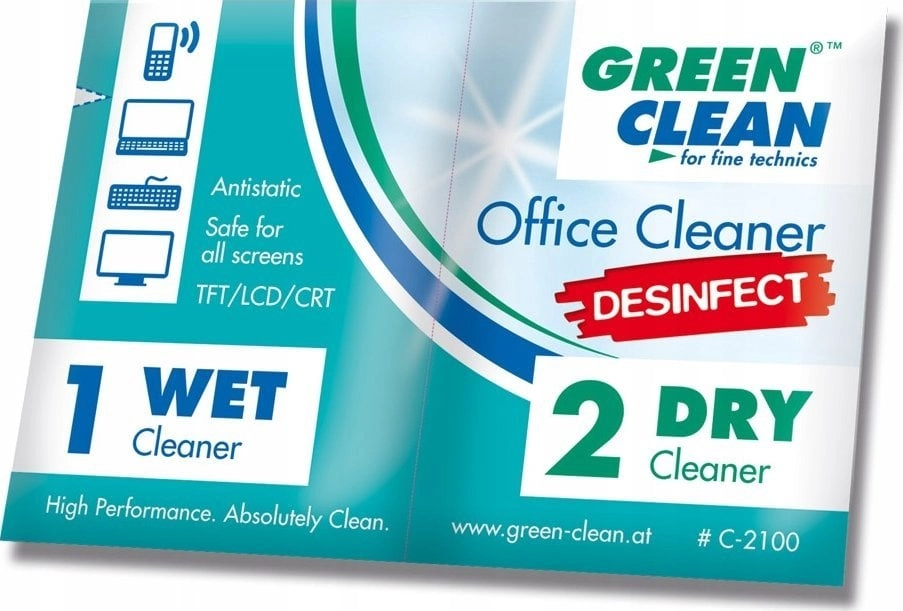 Green Clean Ściereczki Office Cleaner Desinfect