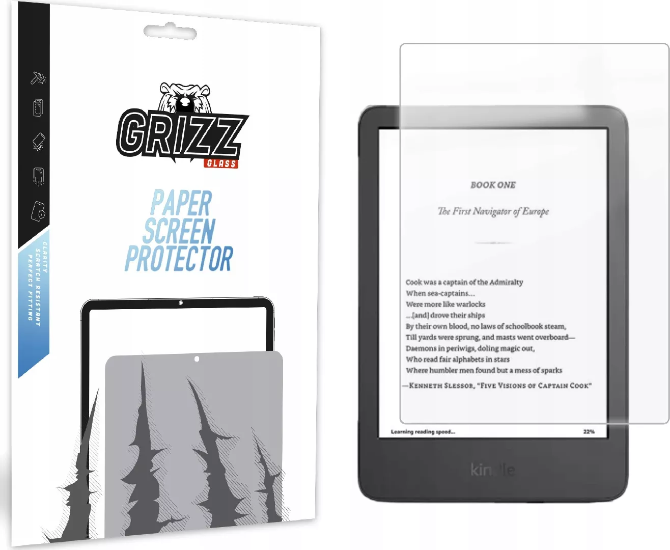 GrizzGlass PaperScreen matte foil for Amazon