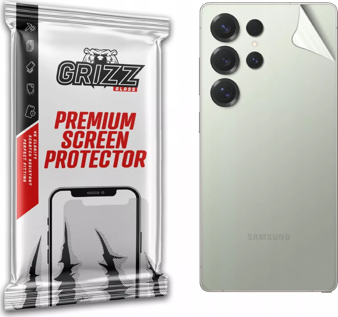GrizzGlass SatinSkin back foil for Samsung