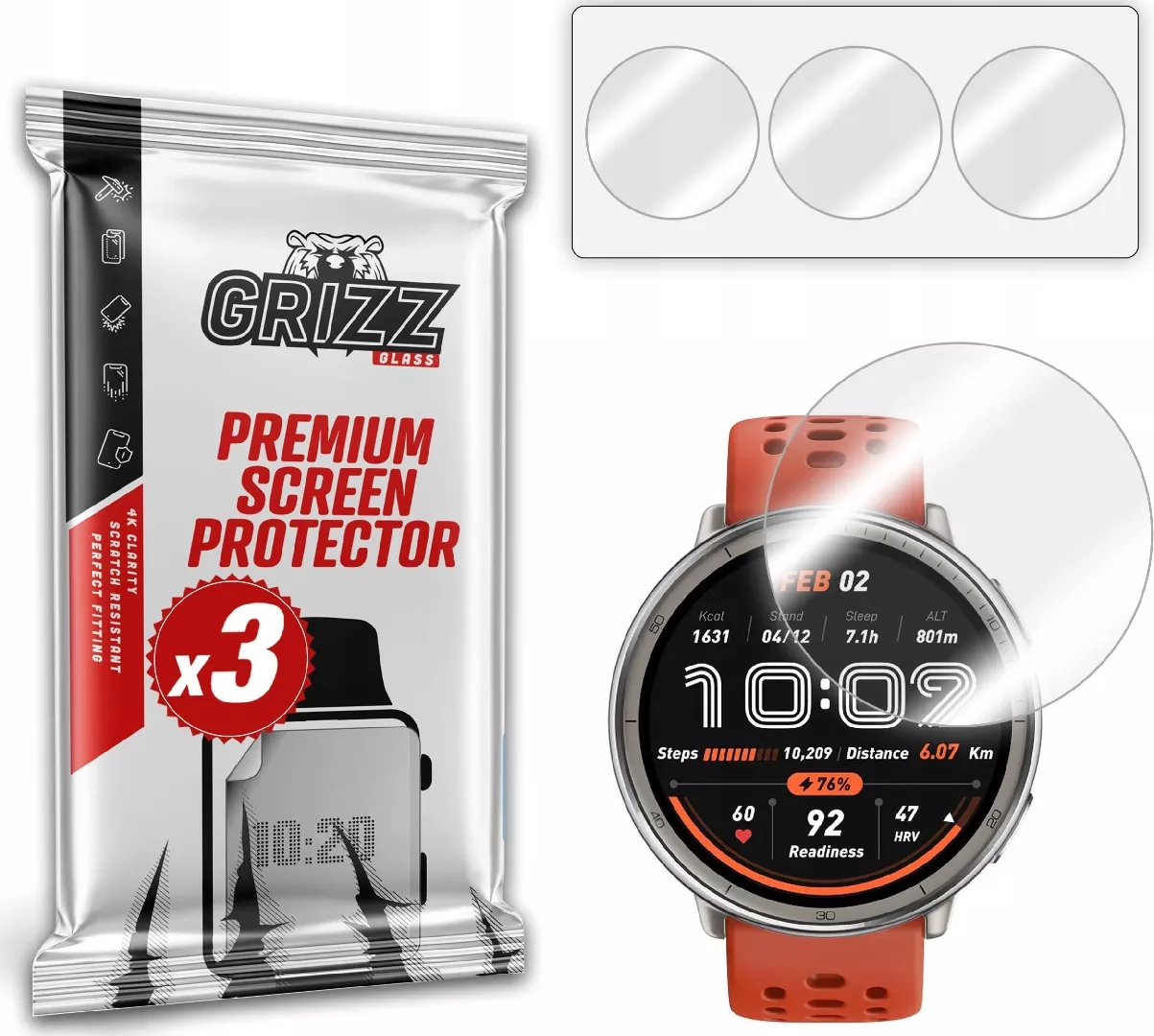 GrizzGlass Hydrofilm hydrogel film for Amazfit