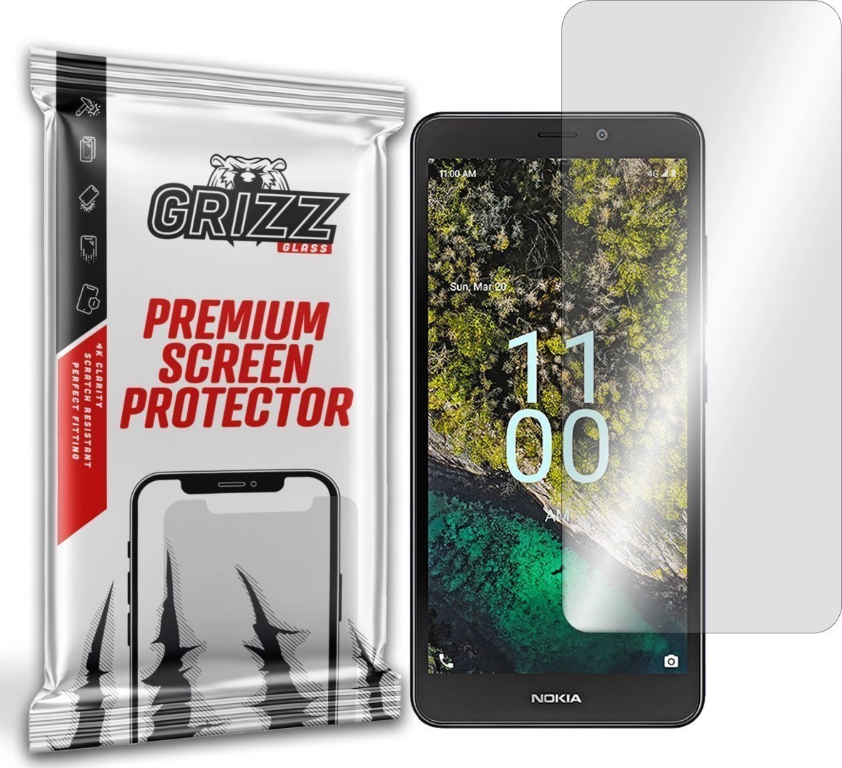 GrizzGlass Szkło hybrydowe Grizz Nokia C100