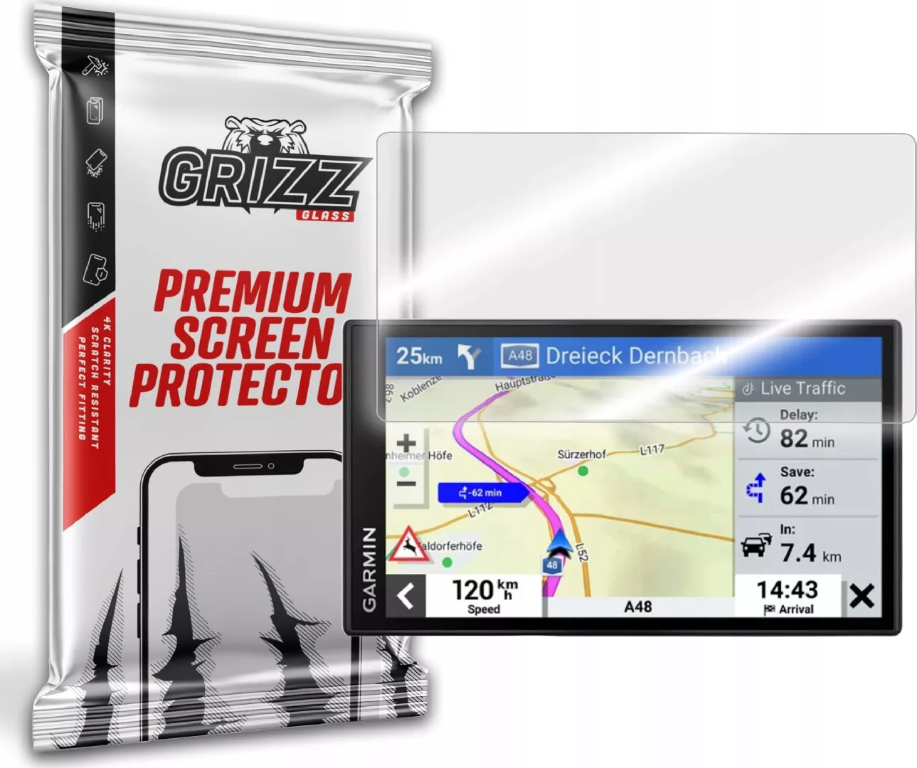 GrizzGlass Szkło hybrydowe GrizzGlass HybridGlass Garmin