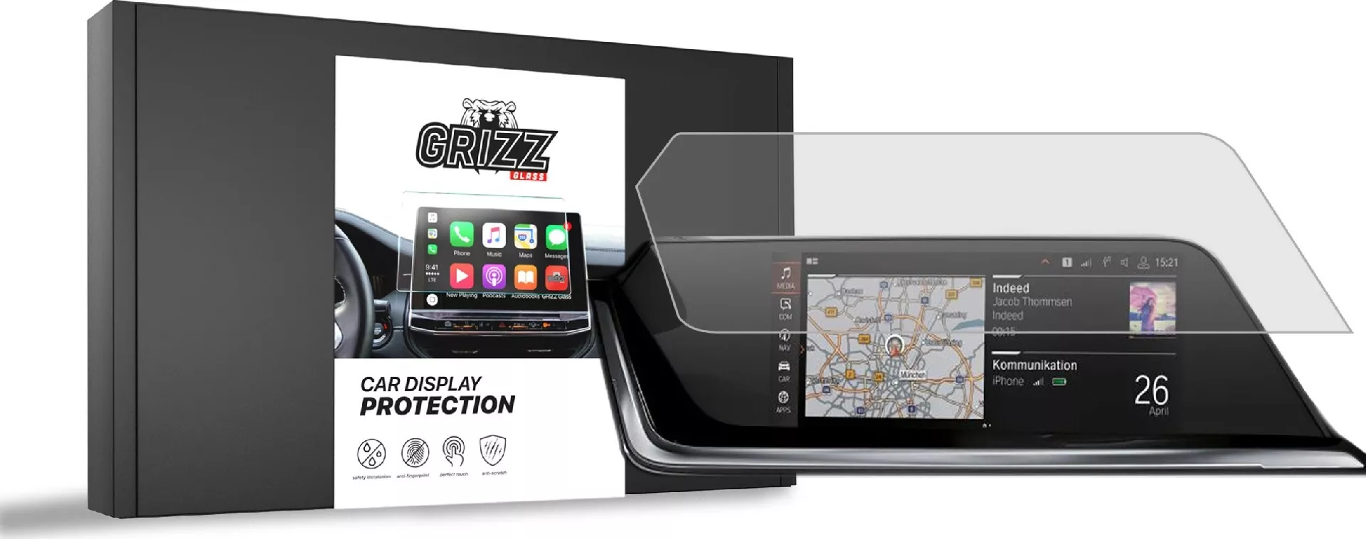 GrizzGlass Folia matowa GrizzGlass CarDisplay Protection