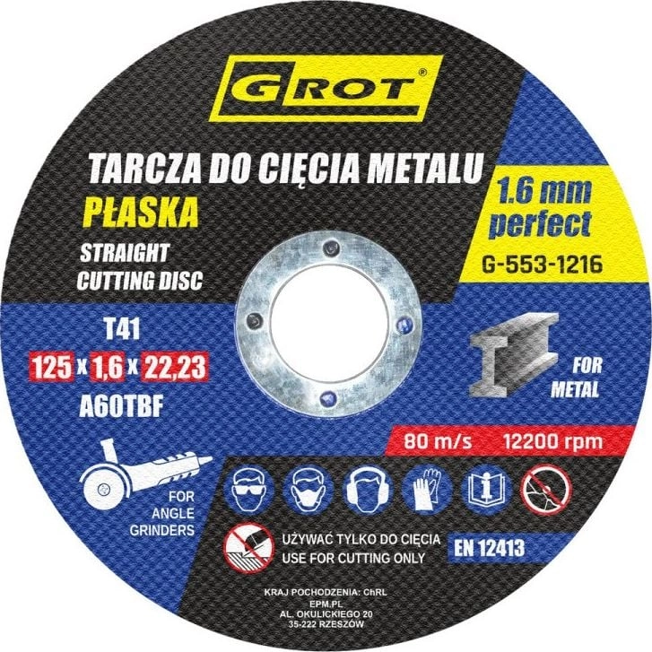 Grot Tarcza Płaska T1a 125x1.6x22