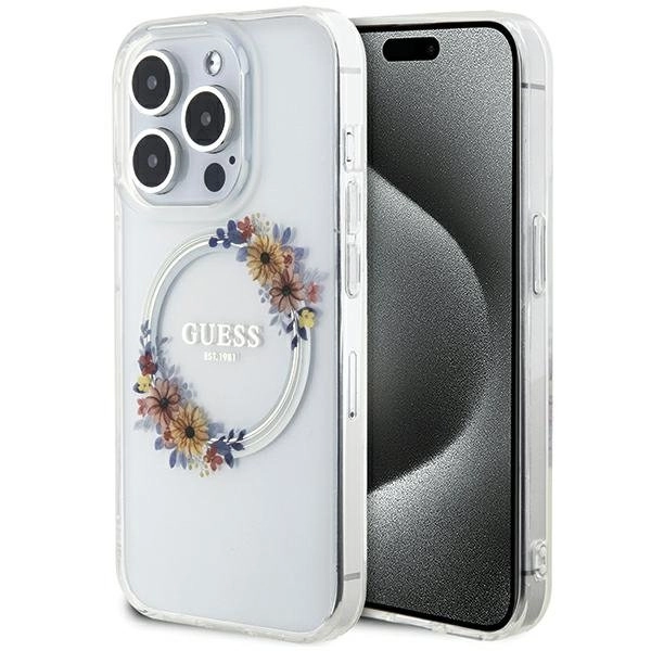 Guess IML Flowers Wreatch MagSafe case