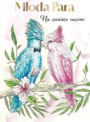 A5 PARROT WEDDING CARD WITH ATTRIBUTES