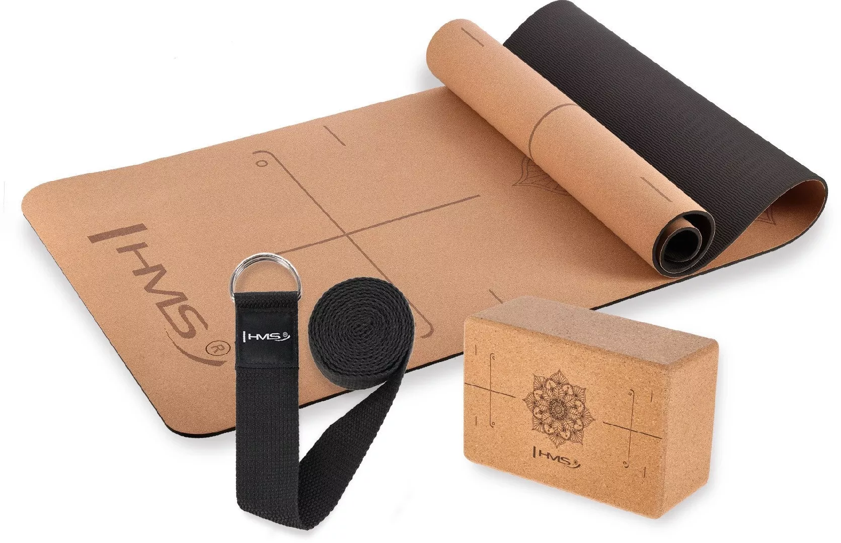 YOGA SET HMS CORK TPE MAT