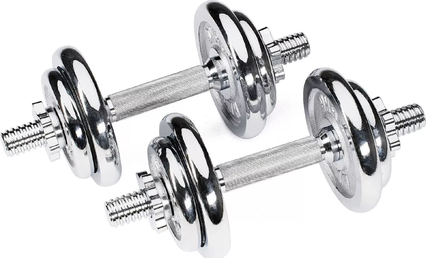 Chrome barbells in a case HMS