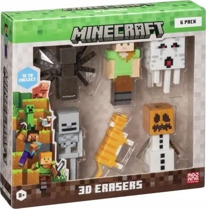 MINECRAFT 3D Erasers 6pack DeluxeBox B