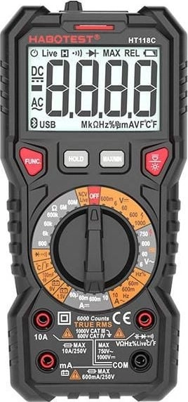 Digital Multimeter with Flashlight Habotest HT118C