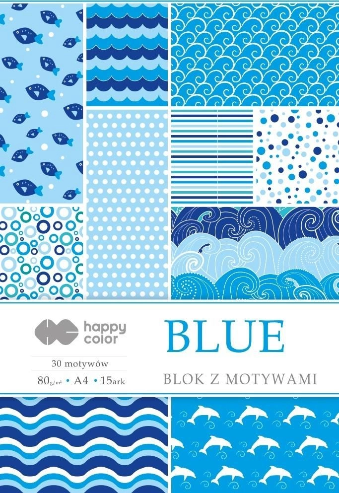Happy Color Block with Blue motifs