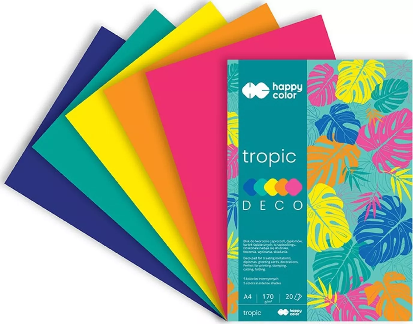 Block A4/20K Deco Tropic 5 colors