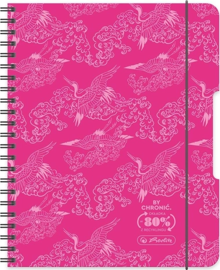 Spiral notebook A4/80K  pink grid (2