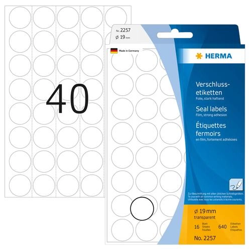 HERMA Seal labels Ø 19 mm