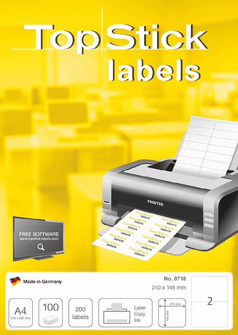 Labels TopStick 210x148 mm (A5) white