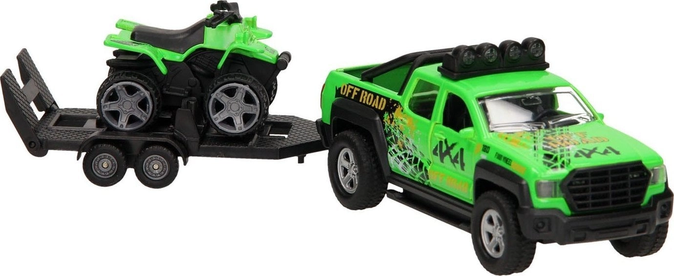 Car with trailer with quad light/sound
