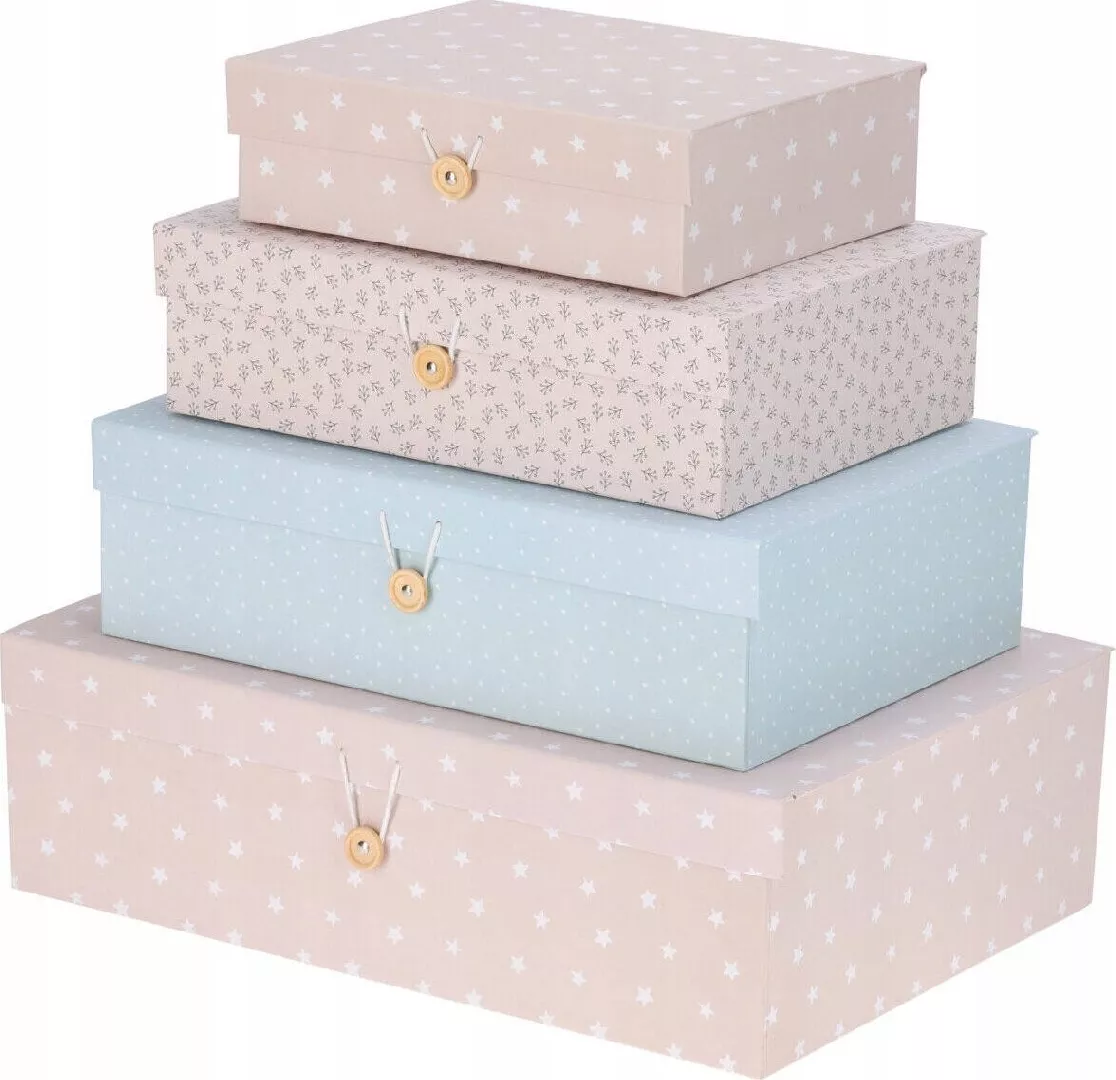 Set of cardboard storage boxes in