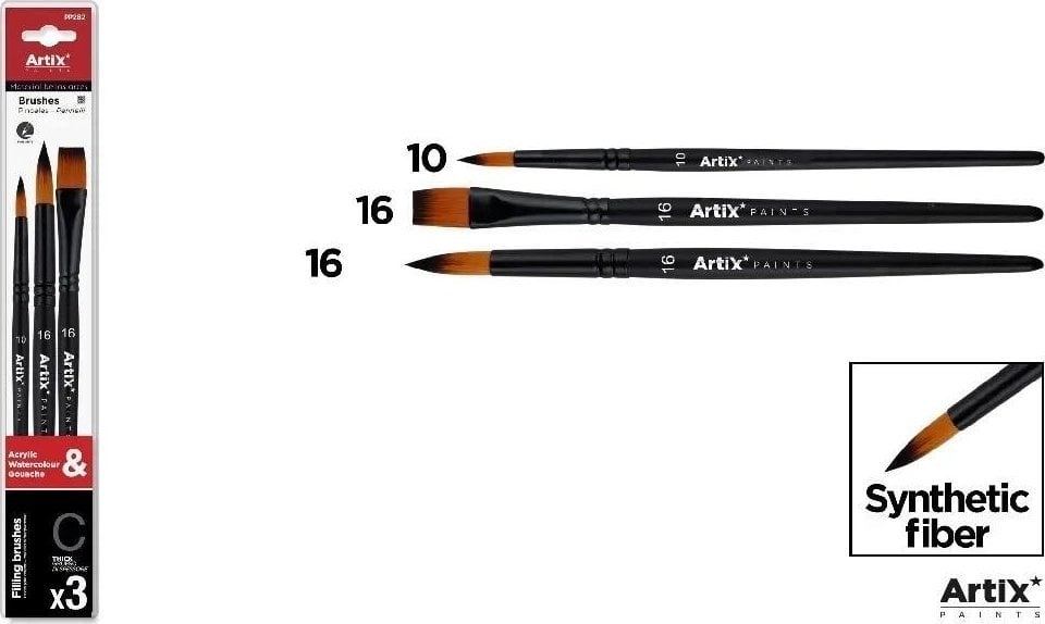 Synthetic brushes  set C  3 pcs