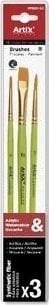 Set of 3 soft synthetic brushes