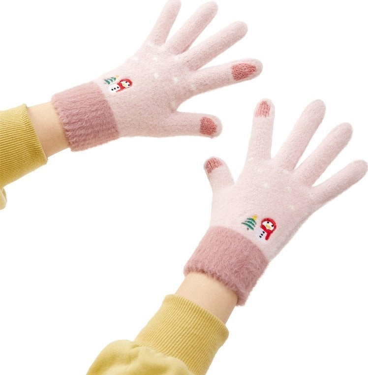 Women`s winter telephone gloves with a