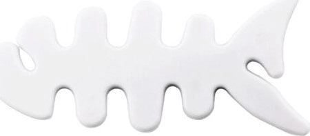 Fish-shaped headphone cable wrap - white