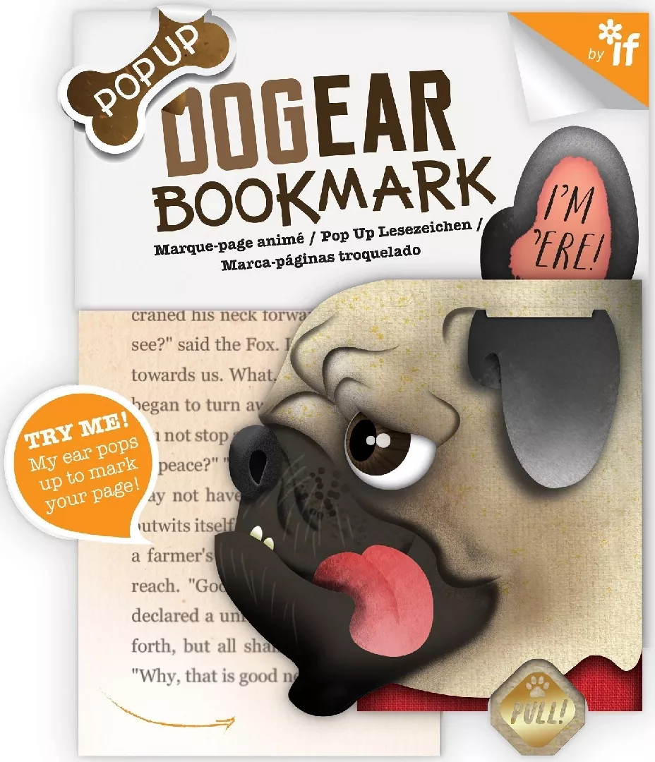 Dog Ear bookmark Doug Pug bookmark